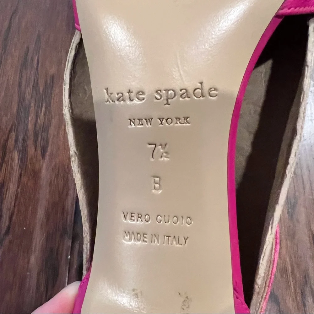 Kate Spade Imelda Zip Back Pink Fuschia Bow High Heels